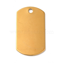 304 Stainless Steel Pendants, Rectangle, Stamping Blank Tag, Golden, 35x19.5x1mm, Hole: 3mm(STAS-F139-035G)