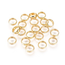 Brass Bead Frames, Ring, Real 18K Gold Plated, 7.5x2.5mm, Hole: 1mm, Inner Diameter: 6.5mm(KK-L180-047G)