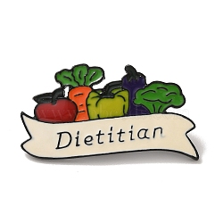Dietitian Vegetable Enamel Pins, Black Alloy Lapel Pin Backs for Backpack Clothes, Colorful, 28x46mm(AL-A002-02EB)