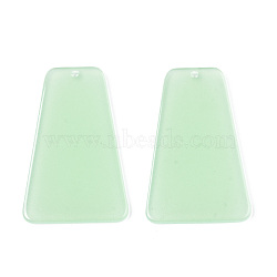 Translucent Cellulose Acetate(Resin) Pendants, Solid Color, Trapezoid, Light Green, 41.5x26.5x2.5mm, Hole: 1.5mm(KY-T040-33B)