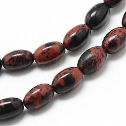 Natural Mahogany Obsidian Beads Strands, Oval, 9x6mm, Hole: 1mm, about 44pcs/strand, 15.55 inch(G-T031-6x9mm-14)
