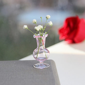 Transparent Miniature Glass Vase Bottles, Micro Landscape Garden Dollhouse Accessories, Photography Props Decorations, Clear, 20x40mm