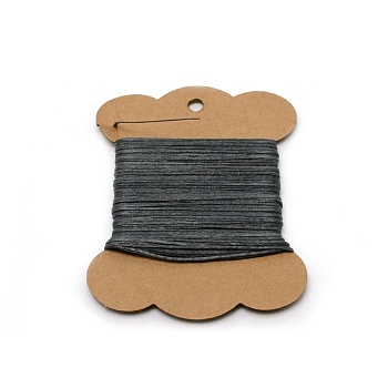 Wax Cord, with Craft Paper Cards, Flat, for Bracelet Making, Dark Slate Gray, 1mm, about 32.81 Yards(30m)/Card