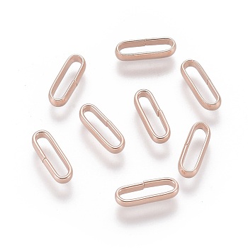 304 Stainless Steel Quick Link Connectors, Linking Rings, Oval, Rose Gold, 10x3.5x2mm, Inner Diameter: 8.5x2mm