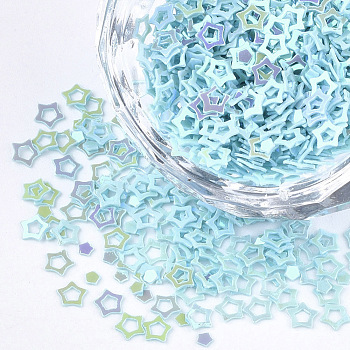 Shining Nail Art Glitter, Manicure Sequins, DIY Sparkly Paillette Tips Nail, Star, Pale Turquoise, 2~4x2~4x0.3mm