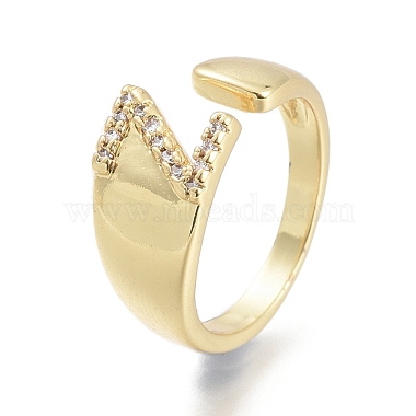 Brass Micro Pave Clear Cubic Zirconia Cuff Rings(RJEW-F103-13Z-G)-3