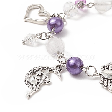 Alloy Heart & Fairy Charm Bracelets(BJEW-JB09307)-4