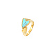 Synthetic Turquoise Heart Open Cuff Ring(YN9721-1)-1