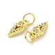 Brass Micro Pave Clear Cubic Zirconia Pointed Charms(KK-E068-VF075)-3