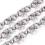 304 Stainless Steel Double Link Chains, Unwelded, with Spool, Tarnish Free, Stainless Steel Color, 16.5x10x6mm, about 16.40 Feet(5m)/Roll(CHS-Q009-11P)