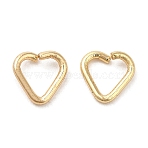 Brass Open Linking Rings, Cadmium Free & Nickel Free & Lead Free, Heart Rings, Real 18K Gold Plated, 24 Gauge, 5x5x0.5mm, Inner Diameter: 3x3.5mm(KK-F855-08G)