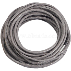 10M Flat PU Leather Cord, Leather Jewelry Cord, Jewelry DIY Making Cord, Gray, 5~5.5x3mm, about 10.94 Yards(10m)/Set(WL-GF0001-33A)