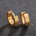 Round Ring 201 Stainless Steel Hoop Earrings, Golden, 9mm(FS-WGC3D9D-03)
