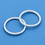 Iron Open Jump Rings, Diamond Cut Textured Round, for Jewelry Making, Silver, 19.5x1.7mm, 18 Gauge, Inner Diameter: 16mm, 1000pcs/bag(IFIN-D086-05-S)