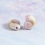 Handmade Porcelain Beads for DIY Bracelet Accessories, Jingdezhen Kiln Ceramic Beads, Conch Shape, Lavender, 21x9mm, 10Pcs/set(PW-WG73312-01)
