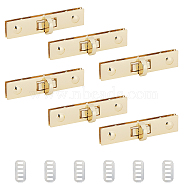 6 Sets Alloy Bag Twist Lock Accessories, Handbags Turn Lock, Rectangle, Light Gold, 1.75x7.3x3.1cm(FIND-WR0002-32)