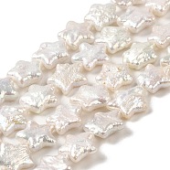Natural Baroque Pearl Keshi Pearl Beads Strands, Cultured Freshwater Pearl, Star, Grade 7A, Old Lace, 10~12.5x10~11x3~5mm, Hole: 0.5mm, about 38pcs/strand, 15.35~15.55''(39~39.5cm)(PEAR-E016-011)