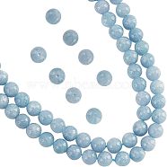 Natural Chalcedony Beads Strands, Imitation Aquamarine, Dyed & Heated, Round, 8~mm, Hole: 1mm, about 45~48pcs/strand, 15.67''(39.8cm), 2 strands/box(G-NB0003-81)