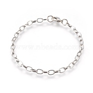 Iron Bracelet Making, with Lobster Claw Clasps, Platinum, 8-1/8 inch(20.5cm)(IFIN-H031-P)