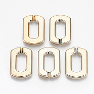 UV Plating Acrylic Linking Rings, Quick Link Connectors, for Cross Chains Making, Rectangle, Light Gold, 31x21x4.5mm, Inner Diameter: 18x8.5mm(OACR-N009-001A-B03)