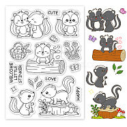 PVC Plastic Stamps, for DIY Scrapbooking, Photo Album Decorative, Cards Making, Stamp Sheets, Mouse Pattern, 16x11x0.3cm(DIY-WH0167-56-728)