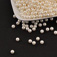 Imitation Pearl Acrylic Beads, No Hole, Round, Beige, 8mm, about 2000pcs/bag(OACR-S011-8mm-Z24)