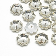 Glass Beads, Back Plated, Faceted, Snowflake, Clear, 12x4.5mm, Hole: 1mm(RGLA-T109-12mm-001)