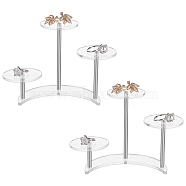 3-Tier Transparent Round Acrylic Products Display Riser Stands, Toy Model Display Stands with Moon Base, for Rings, Earrings, Mini Figurines, Cosmetic, Clear, Finished Product: 15x8x10cm(ODIS-WH0329-27)
