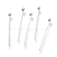 Brass Ball Head Pins, Lead Free & Cadmium Free, 925 Sterling Silver Plated, 15x0.6mm, Head: 1.5mm(KK-H502-03B-S)