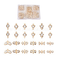 Alloy Rhinestone Crystal Links Connectors, Mixed Shapes, Light Gold, 120pcs/box(PALLOY-TA0002-26LG)