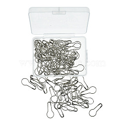 Brass & Iron Safety Pins, Calabash/Gourd Pin, Bulb Pin, Sewing Tool, Platinum, 2x0.95cm, 100pcs/bag(PW-WG50358-01)