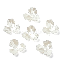 ABS Plastic Bead Caps, 3-Petal Flower, Seashell Color, 22x23.5x6.5mm, Hole: 2mm(OACR-I014-01)