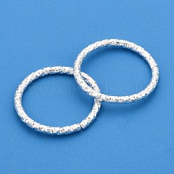 Iron Textured Jump Rings, Open Jump Rings, for Jewelry Making, Silver, 19.5x1.7mm, 18 Gauge, Inner Diameter: 16mm, 1000pcs/bag(IFIN-D086-05-S)