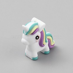 Food Grade Eco-Friendly Silicone Beads, Unicorn, Turquoise, 28x26.5x13mm, Hole: 2mm(SIL-SZC0004-25B)