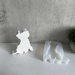 Animal Candle Holder Silhouette Silicone Molds, For Candle Making, Dog, 13.2x11x2.7cm(SIL-R148-01C)