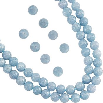 Natural Chalcedony Beads Strands, Imitation Aquamarine, Dyed & Heated, Round, 8~mm, Hole: 1mm, about 45~48pcs/strand, 15.67''(39.8cm), 2 strands/box
