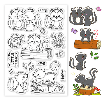 PVC Plastic Stamps, for DIY Scrapbooking, Photo Album Decorative, Cards Making, Stamp Sheets, Mouse Pattern, 16x11x0.3cm