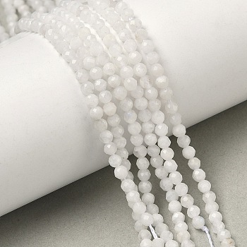 Natural Rainbow Moonstone Beads Strands, Round, Faceted, 2~2.5mm, Hole: 0.5mm, about 83~90pcs/strand, 7.68''(19.5cm)