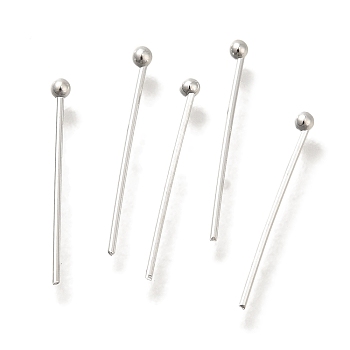 Brass Ball Head Pins, Lead Free & Cadmium Free, 925 Sterling Silver Plated, 15x0.6mm, Head: 1.5mm