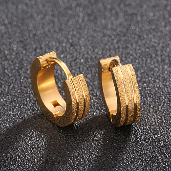 Round Ring 201 Stainless Steel Hoop Earrings, Golden, 9mm
