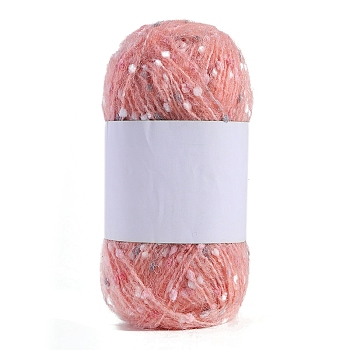 50g 40% Polyester & 60% Acrylic Fiber Soft Mohair Yarn, Ball Yarns, Scarves Sweater Shawl Hats Crochet Thread, Dark Salmon, 2mm