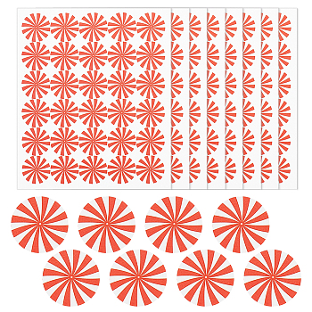 Customized Round Dot PVC Decorative Stickers, Waterproof Self-Adhesive Decals for Daily Plan, DIY Scrapbooking, Vortex Pattern, 100x85mm, Sticker: 12.5x12.5mm