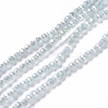 4mm Light Cyan Rondelle Glass Beads