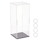 Rechteckige transparente Minifiguren-Displayboxen aus Acryl mit schwarzem Boden(ODIS-WH0030-51D)-1