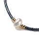 Glass Imitation Pearl & Seed Braided Bead Bracelets(WO2637-11)-2