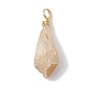 Electroplated Natural Quartz Crystal Dyed Pendants(PALLOY-JF02325-07)-3