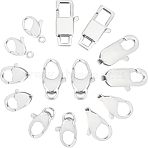 14Pcs 7 Style Polished 316 Surgical Stainless Steel Lobster Claw Clasps, Stainless Steel Color, 2pcs/style(STAS-UN0023-46)