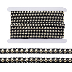 10 Yards Polyester with ABS Plastic Half Round Bead Lace Trim, Clothes Accessories, Black, 3/8 inch(10mm)(OCOR-GA0002-76A)