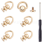 6Pcs Brass Decorative Rivets, for Purse, Bags, Leather Crafts Decoration, with 1Pc Steel Screwdriver, Light Gold, 28x19x12mm, Hole: 13x13.5mm(KK-HS0015-87KCG)