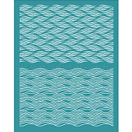 Silk Screen Printing Stencil, for Painting on Wood, DIY Decoration T-Shirt Fabric, Turquoise, Wave, 127x100mm(DIY-WH0586-0003)